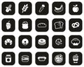 Carbohydrate Food Icons White On Black Flat Design Set Big Royalty Free Stock Photo