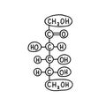 Carbohydrate, fructose chemical formula doodle icon, vector illustration Royalty Free Stock Photo