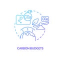 Carbon budgets blue gradient concept icon