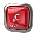Carbon C chemical element from the periodic table red icon