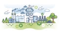 Carbon capture and CO2 storage as CCS dioxide revolution outline concept