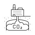 carbon capture environmental line icon vector illustration