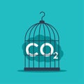 Carbon Capture Technology - CO2 in birdcage Royalty Free Stock Photo