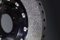 Carbon Ceramic disc brake part closeup high performance part in supercar