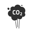 Carbon CO2 pollution emission fume air puff cloud vector icon, dioxide smoke exhaust bubble flat symbol illustration Royalty Free Stock Photo