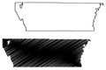 Carbon County, State of Utah U.S. county, United States of America, USA, U.S., US map vector illustration, scribble sketch Royalty Free Stock Photo