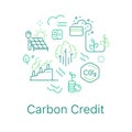 Carbon credit concept vector illustration. Line art style background design for Article, Web page, Banner, Poster, Print ad, etc.