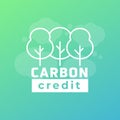 carbon credit design, co2 gas carbon offset vector
