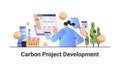 carbon credit project development concept businesswoman analyzing data responsibility of co2 emission environment Royalty Free Stock Photo
