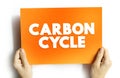 Carbon Cycle - process in which carbon atoms continually travel from the atmosphere to the Earth and then back into the atmosphere