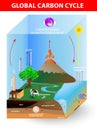 Carbon cycle. Vector diagram Royalty Free Stock Photo