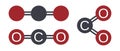 Carbon dioxide co2 molecular atom model vector illustration