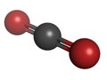 Carbon dioxide (CO2) , molecular model Royalty Free Stock Photo