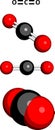 Carbon dioxide (CO2) , molecular model Royalty Free Stock Photo