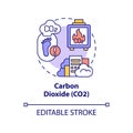 Carbon dioxide concept icon