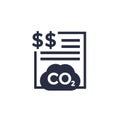 carbon dioxide emissions cost icon