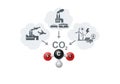 Carbon dioxide emissions and solutions Royalty Free Stock Photo