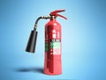 Carbon Dioxide Fire extinguisher 3d render on blue background