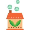 Carbon dioxide gas emission vector greenhouse icon