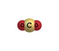 Carbon dioxide molecular structure isolated on white