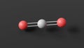 carbon dioxide molecular structure, trace gas, ball and stick 3d model, structural chemical formula with colored atoms Royalty Free Stock Photo