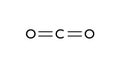 carbon dioxide molecule, structural chemical formula, ball-and-stick model, isolated image trace gas Royalty Free Stock Photo