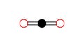 carbon dioxide molecule, structural chemical formula, ball-and-stick model, isolated image trace gas Royalty Free Stock Photo