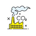 Carbon dioxide pollution icon Royalty Free Stock Photo