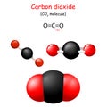 Carbon dioxide. Structural Chemical Formula of CO2 Royalty Free Stock Photo