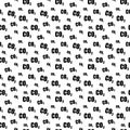 Carbon dioxide symbol random spread seamless pattern, black CO2 gas on white background. Royalty Free Stock Photo