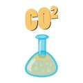 Carbon dioxide in test flask, CO2 icon