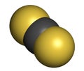 Carbon disulfide (CS2) molecule. Liquid used for fumigation and as insecticide Royalty Free Stock Photo