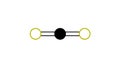 carbon disulfide molecule, structural chemical formula, ball-and-stick model, isolated image building block