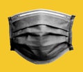carbon doctor mask isolated on yellow background with clipping path Royalty Free Stock Photo