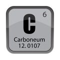 Carbon element. C chemical symbol. Atomic number 6. Periodic table square. Royalty Free Stock Photo