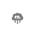 Carbon emissions reduction icon. CO2 cloud icon isolated on white background Royalty Free Stock Photo