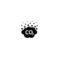 Carbon emissions reduction icon. CO2 cloud icon isolated on white background Royalty Free Stock Photo