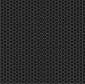 Carbon fiber grid texture. Gray seamless vector mesh pattern. Repeating industry gray hexagon shapes on a black background Royalty Free Stock Photo