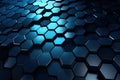 Carbon Fiber Hexagons in Cool Blue Tones