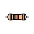 carbon film resistor electronic component color icon vector illustration Royalty Free Stock Photo