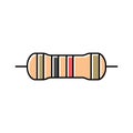 carbon film resistor electronic component color icon vector illustration Royalty Free Stock Photo