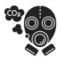 Carbon footprint black glyph icon. Air pollution. Eco problems. Isolated vector element. Outline pictogram for web page Royalty Free Stock Photo