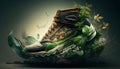 Carbon-Footprint Conscious Footwear with Plants Details