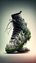 Carbon-Footprint Conscious Footwear with Plants Details