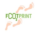 Carbon footprint. Ecology, global warming vector design