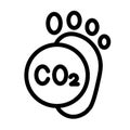 Carbon Footprint Vector Thick Line Icon For Personal And Commercial Use