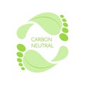 Carbon Footprints. Eco friendly vector icon design. Carbon neutral. Vector Royalty Free Stock Photo