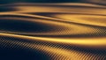 Carbon gold wave texture pattern close-up background