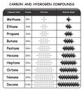 Carbon and Hydrogen Compounds Infographic Diagram