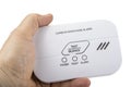 Carbon monoxide alarm for safe sleep on white.